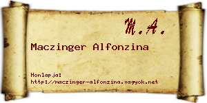 Maczinger Alfonzina névjegykártya